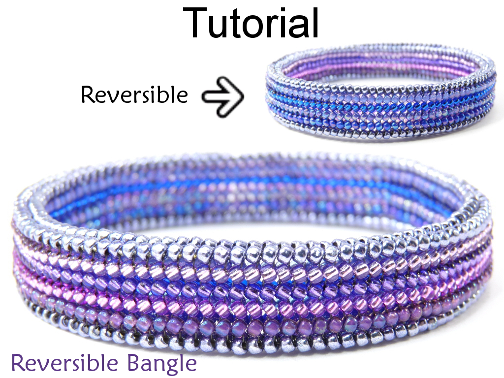 Beading Tutorial Pattern Bangle Bracelet - Flat Tubular Herringbone ...