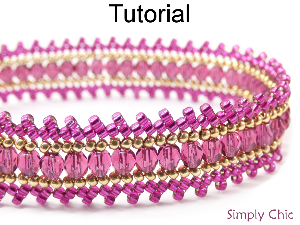 Beading Tutorial Pattern - Beaded Bracelet - Herringbone Stitch ...