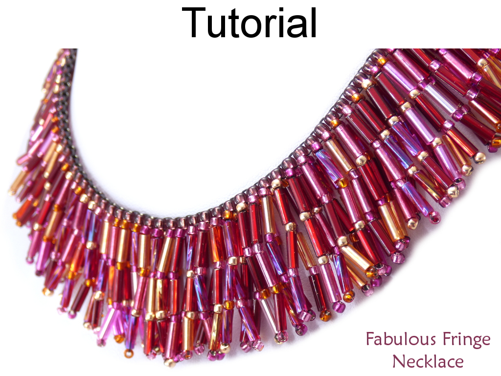 Beading Tutorial Necklace Pattern Fringe Necklace Bugles Simple