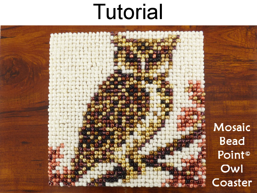 Beading Tutorial Pattern - Beaded Owl Coaster - Mosaic Beadpoint Home ...